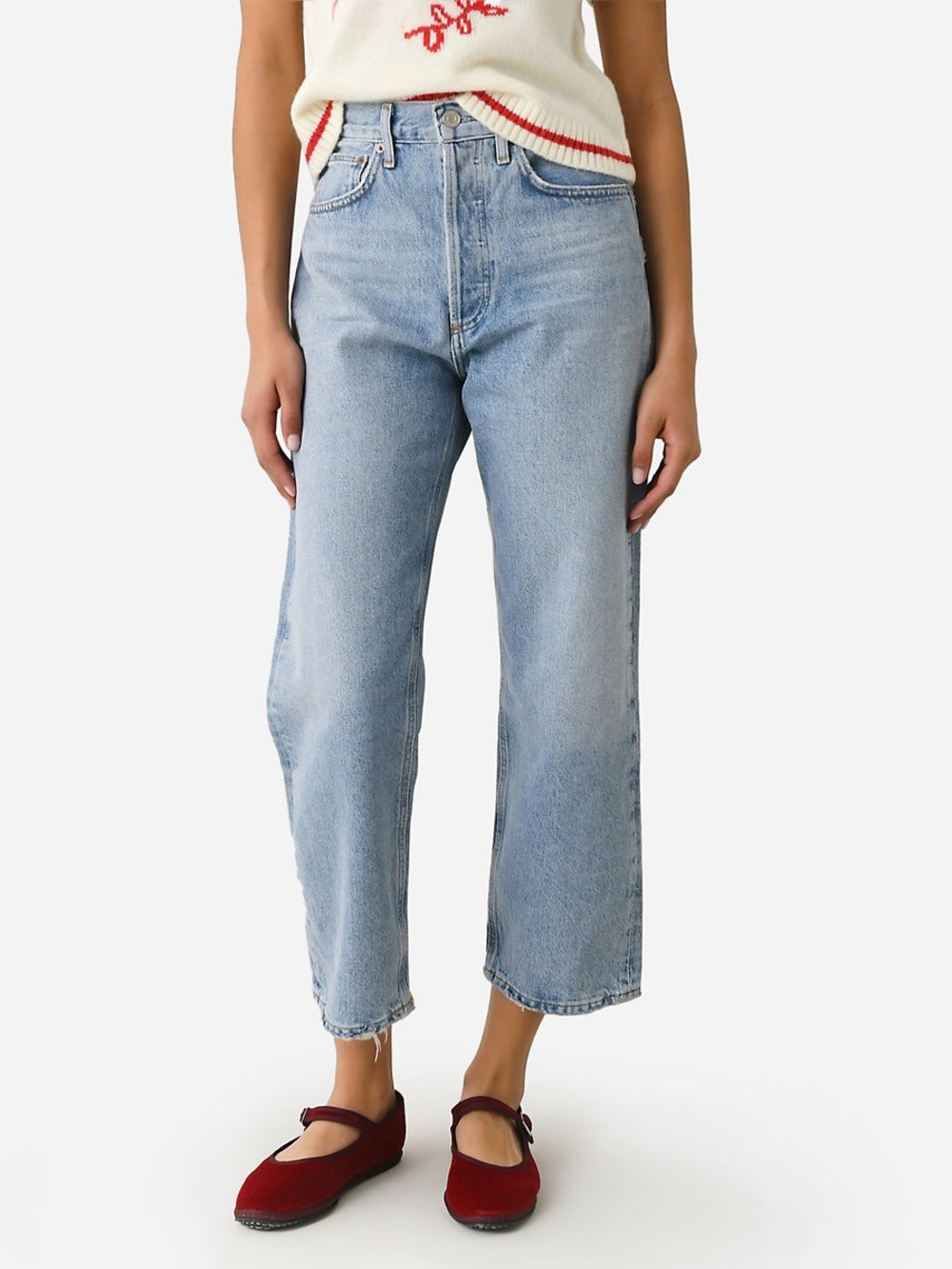 AGOLDE 90's Crop Mid Rise Loose Straight Jeans